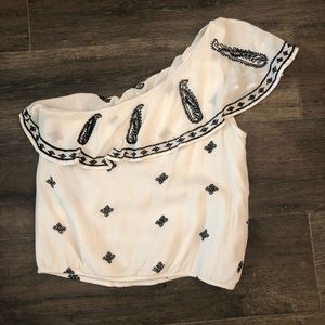 Free People black and white one shoulder top